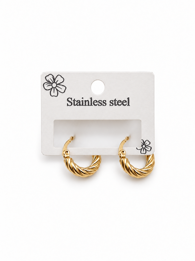 AROS ARGOLLA ACERO DORADO 1,8 CM X PAR
