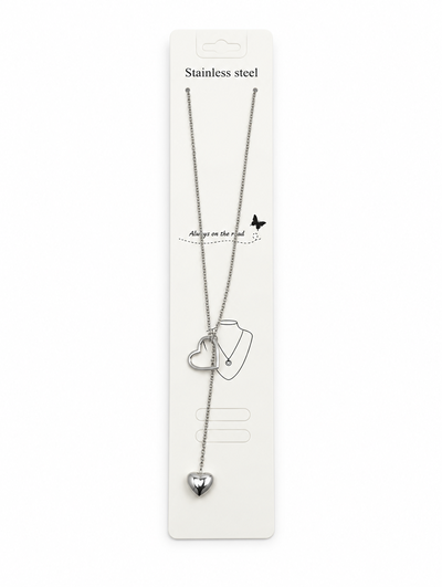 COLLAR ACERO CORAZONES REGULABLE X UNIDAD