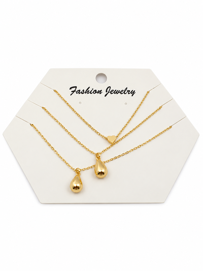 3 COLLARES DORADOS X SET