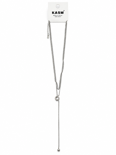 COLLAR DOBLE ACERO CÍRCULOS LARGO X UNIDAD