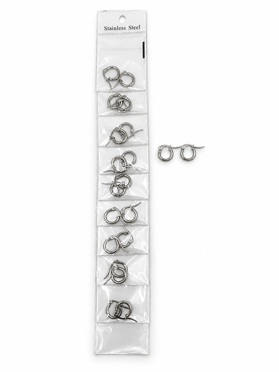 AROS DE ACERO ARGOLLA 8MM X 12 PARES