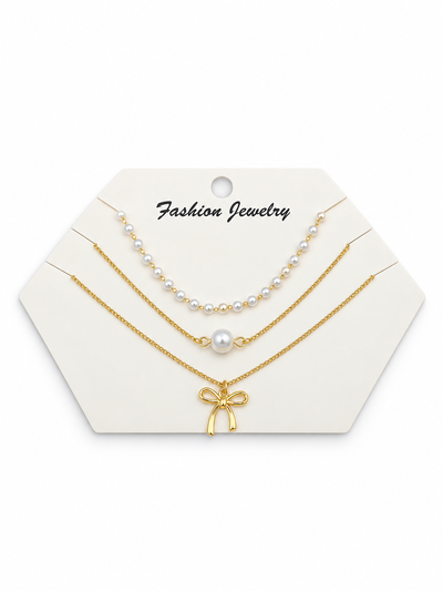 3 COLLARES DORADOS X SET