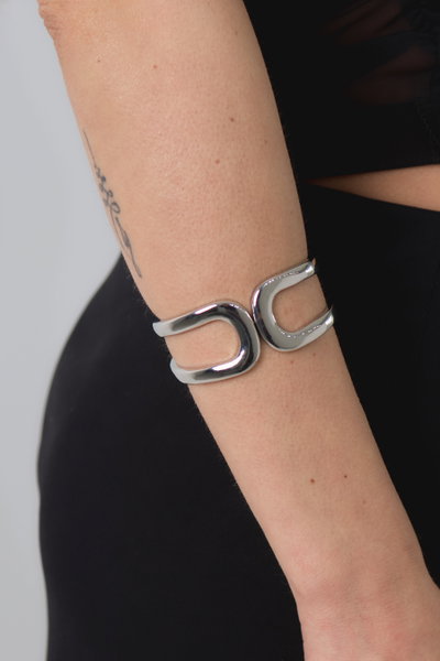 PULSERA DE METAL PLATEADO X UNIDAD
