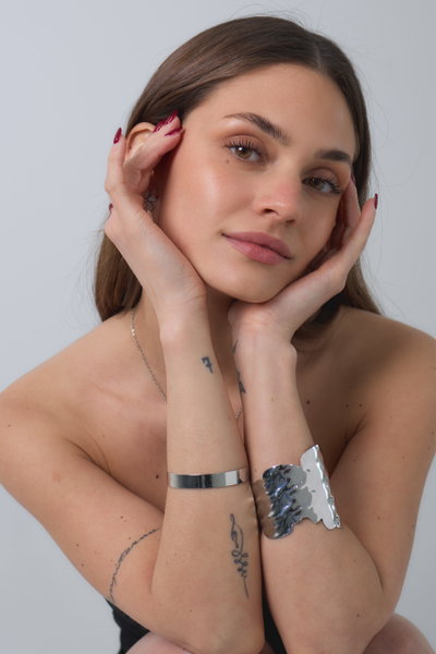 PULSERA DE METAL PLATEADO X UNIDAD