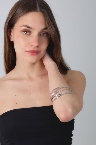 PULSERA DE METAL PLATEADO X UNIDAD