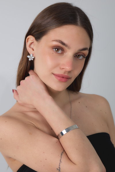 PULSERA DE METAL PLATEADO X UNIDAD