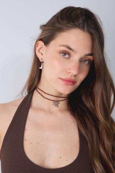 CHOCKER CON MOÑO PLATEADO X UNIDAD