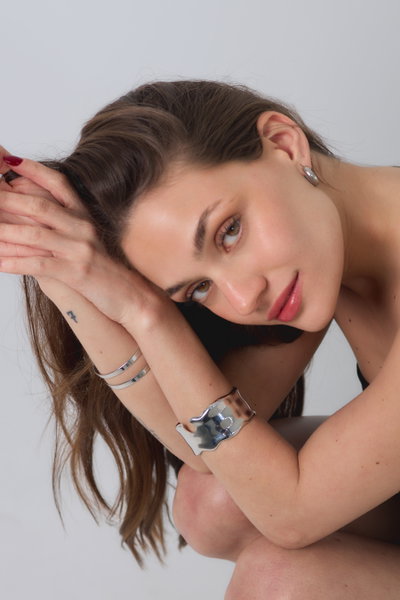 PULSERA DE METAL PLATEADO X UNIDAD