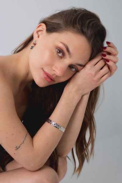 PULSERA DE METAL PLATEADO X UNIDAD