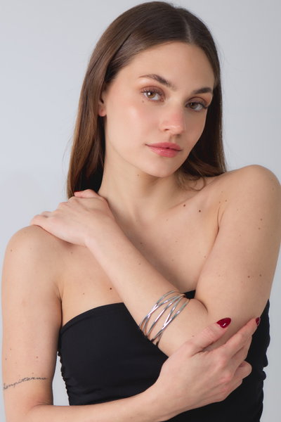PULSERA DE METAL PLATEADO X UNIDAD