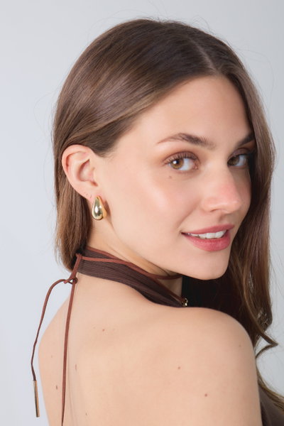 AROS GOTA CURVA DORADO S X CARD.
