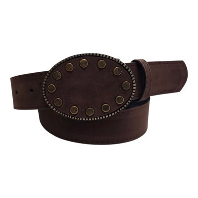 CINTO GAMUZA CON CHAPON REDONDO CHOCOLATE 110CM X UNIDAD