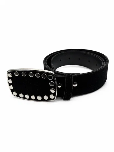 CINTO GAMUZA CON CHAPON RECTANGULAR NEGRO 110CM X UNIDAD