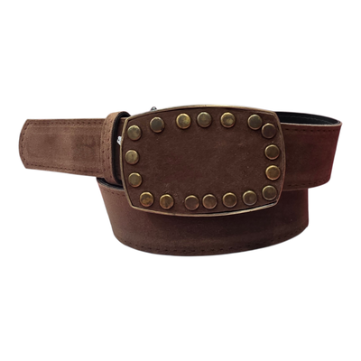 CINTO GAMUZA CON CHAPON RECTANGULAR CHOCOLATE 110CM X UNIDAD