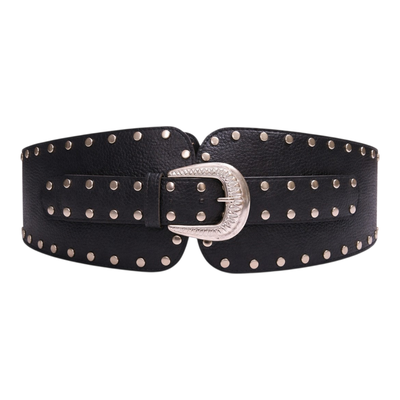 FAJA ELASTIZADA CON TACHAS NEGRO 110CM X UNIDAD