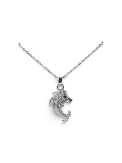 CADENA ACERO CON DELFÍN STRASS X UNIDAD