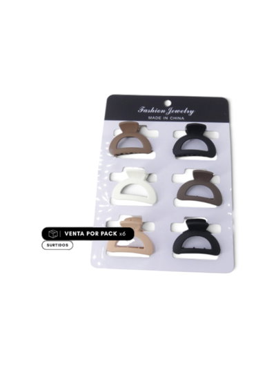 SET 6 BROCHES MEDIANOS SEMILUNAS 4CM
