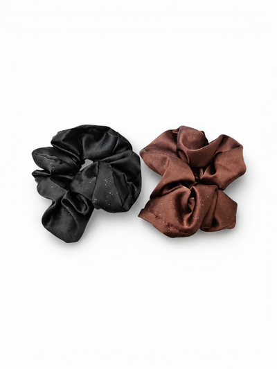 SCRUNCHIES DE RASO BRILLANTADO X DOCENA