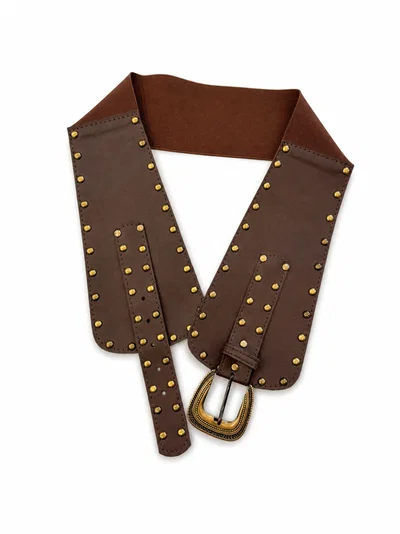 FAJA ELASTIZADA CON TACHAS CHOCOLATE 110CM X UNIDAD