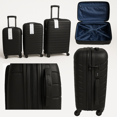VALIJA SET x 3 NEGRO 28"+24"+20"