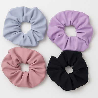 SCRUNCHIES LISOS GRANDE COLORES SURTIDOS X DOCENA