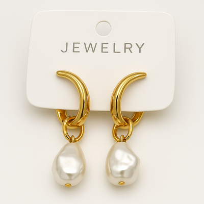AROS DORADOS CON PERLA X PAR