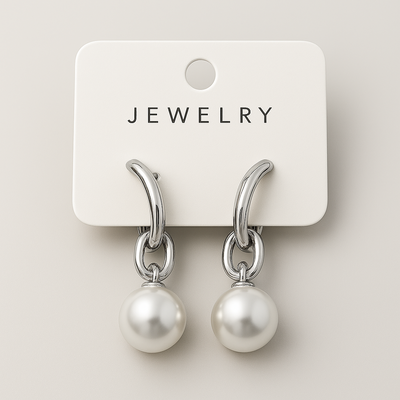 AROS PLATEADOS CON PERLA X PAR