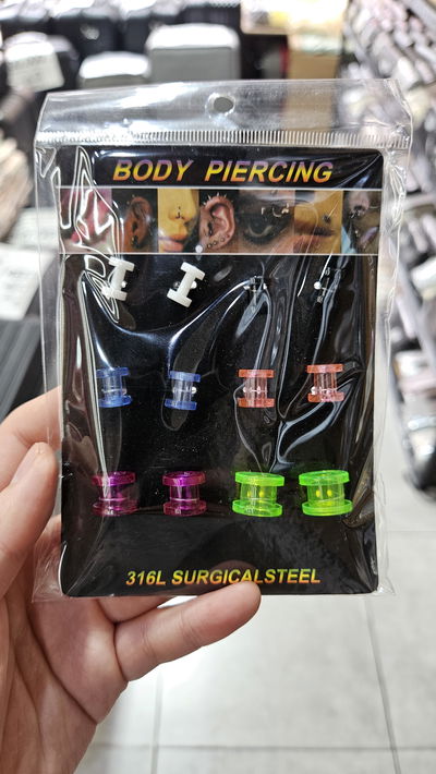 AROS PIERCING X 12 PCS ESPANSOR ACRILICO