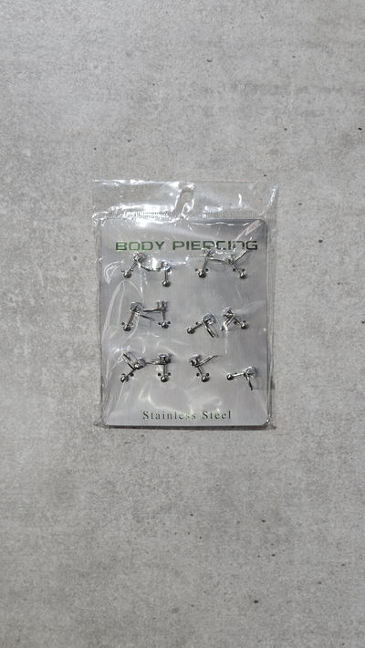AROS PIERCING X 12 PCS CON PIEDRA
