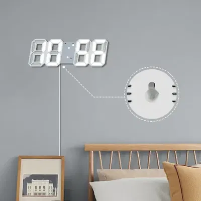 RELOJ DIGITAL LED 12.5 x 37 x2.3 BLANCO