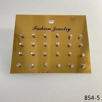 AROS X 12 PARES STRASS TRANSPARENTE EN CARD