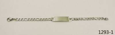 PULSERA ACERO BLANCO CON DIJE X PCS