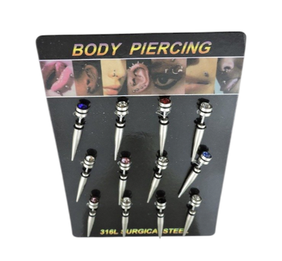 AROS PIERCING X 12 PCS CON STRASS