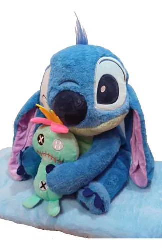 PELUCHE STITCH MANTA CON TRAPITO (ROSA-AZUL) 