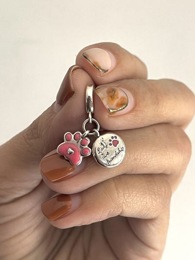 Charms huella de mascota Rosa 