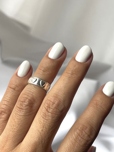 Anillo media falange corazones 
