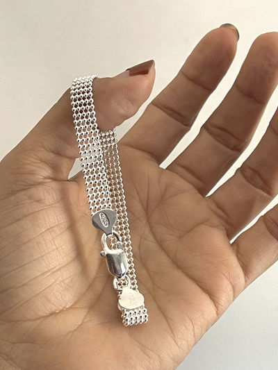 Pulsera malla con microbolitas de 7 cm 