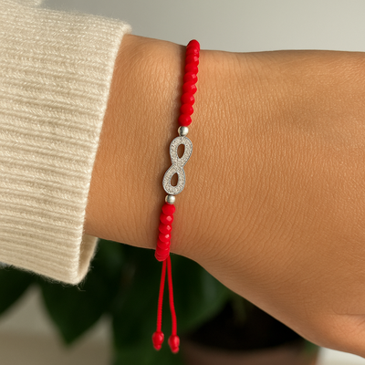 Pulsera protección infinito con cristales 