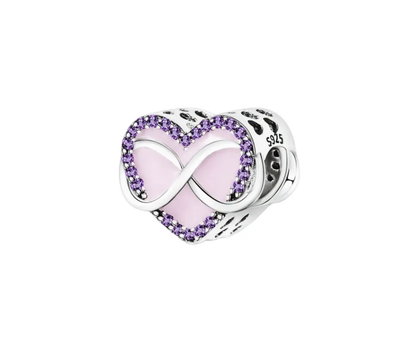 Dije Charms corazón infinito rosa