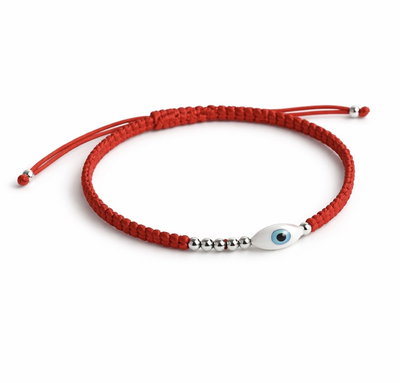 Pulsera de hilo rojo protección con ojo turco