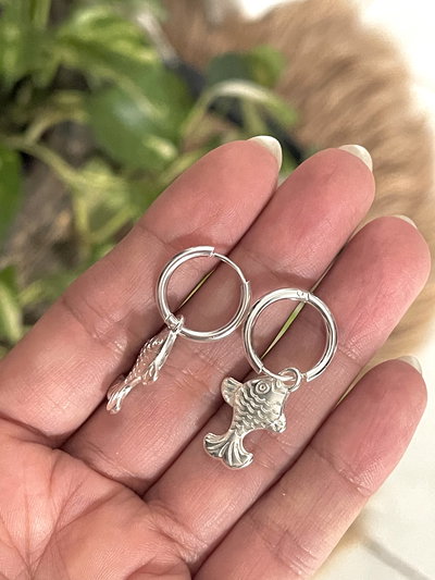 Argollas con dije de pez