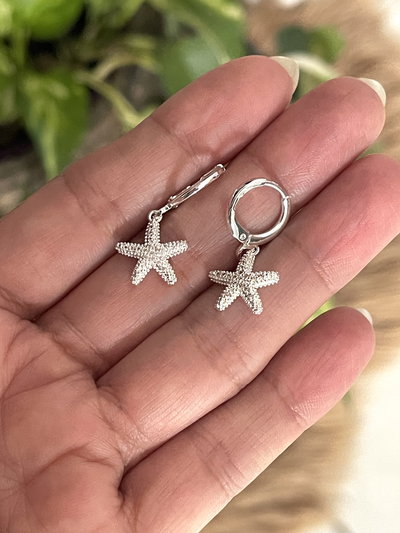 Argollas bisagra colgantes dije estrella de mar