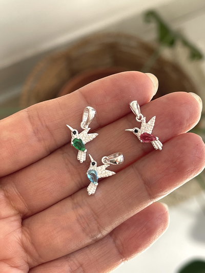 Dije colibrie zirconia celeste