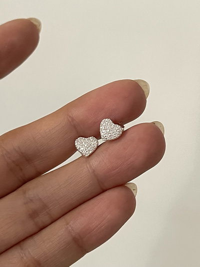 Aros pasantes corazón con micropave