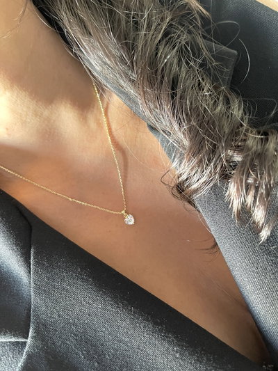 Cadena con dije corazón de cubic 