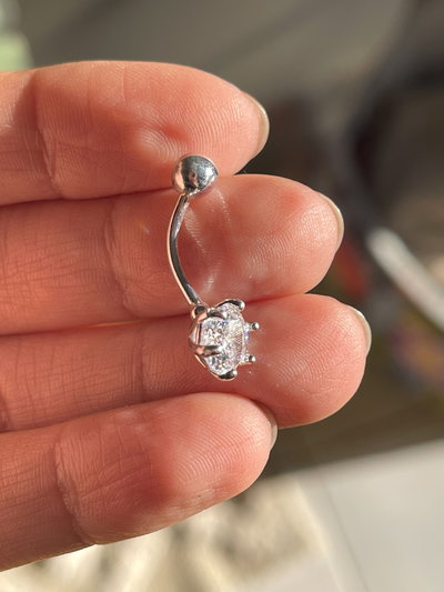 Piercing para ombligo con zirconia 