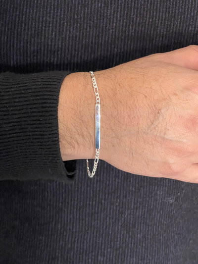 Pulsera identidad con cadena fígaro 3 x1 
