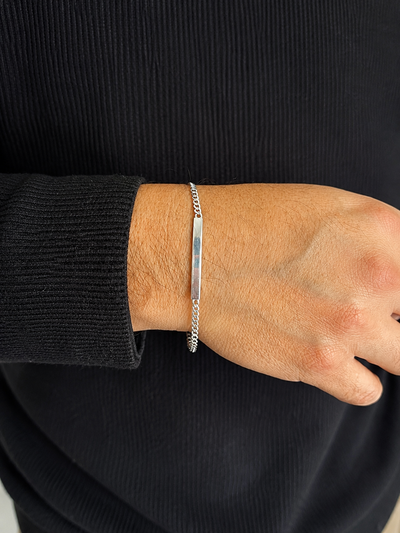 Pulsera identidad con cadena cubana 