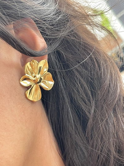 Aros pasantes flor irregular lisa 