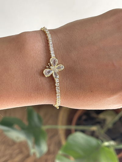 Pulsera mariposa con micropave 